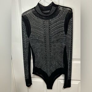 Black and White Studded Bodysuit